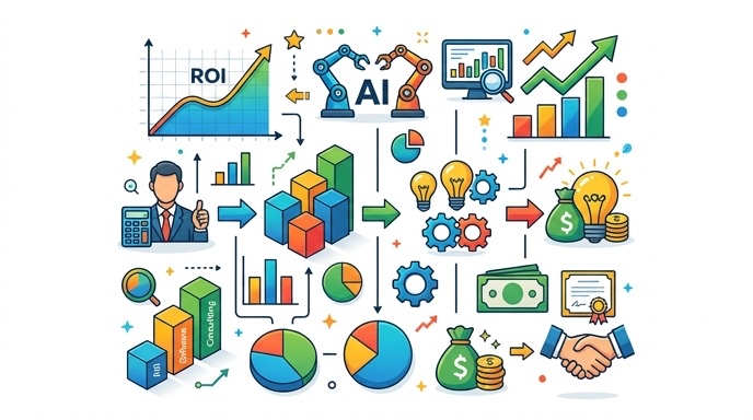 中小企業のAI導入費用の相場と補助金2026のイメージ図（インフォグラフィック）